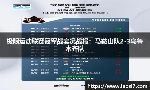 极限运动联赛冠军战实况战报：马鞍山队2-3乌鲁木齐队
